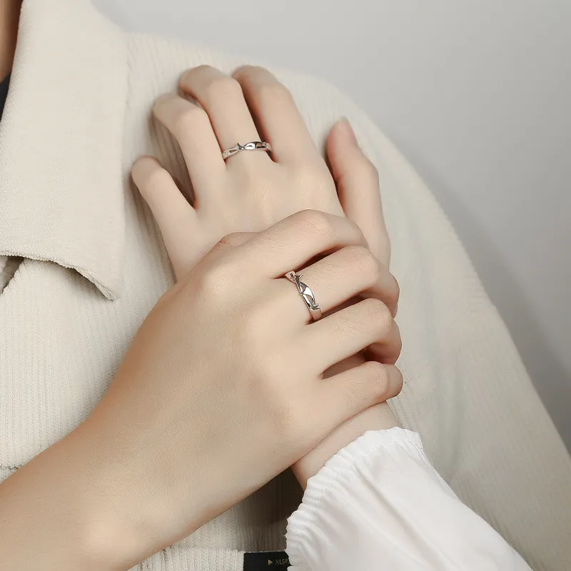 PISHUSHU 999 Fine Silver Rings Unisex-1
