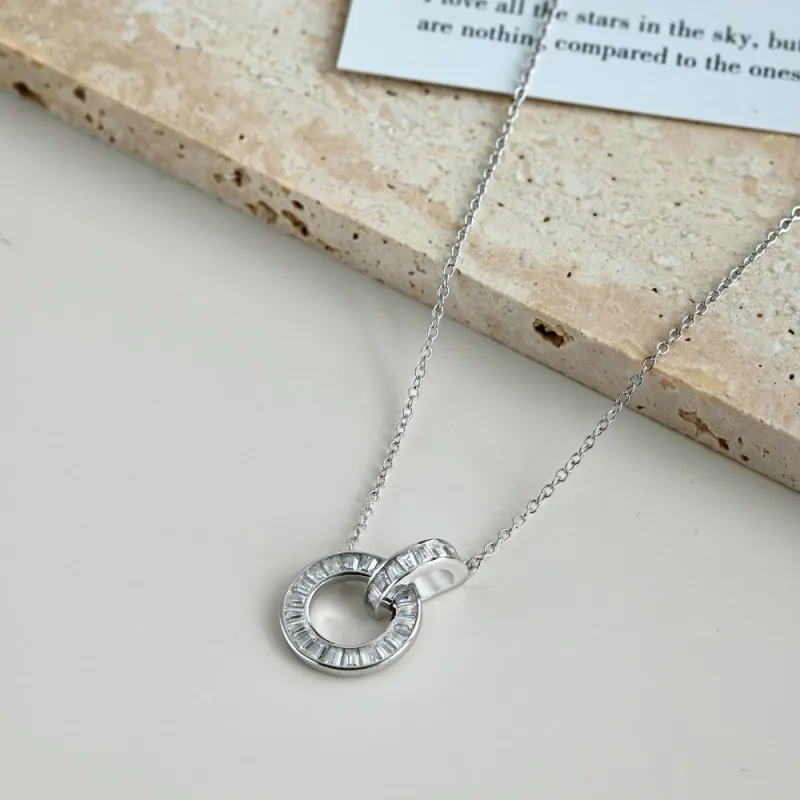 KAILEIFU S925 Silver Necklaces Women's Silver-4