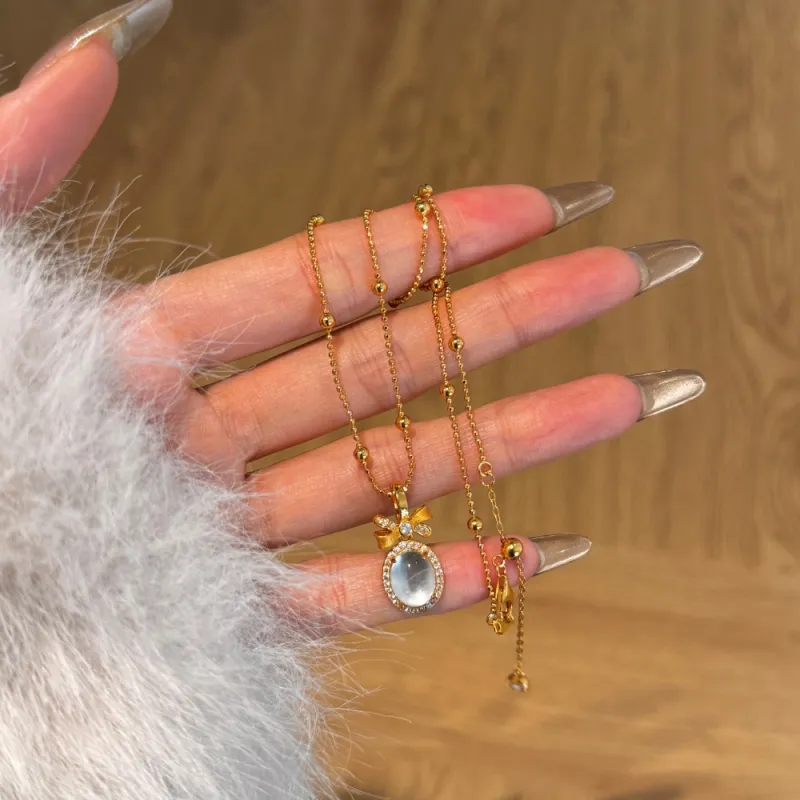 KAILEIFU S925 Silver Necklaces Women's Gold-7