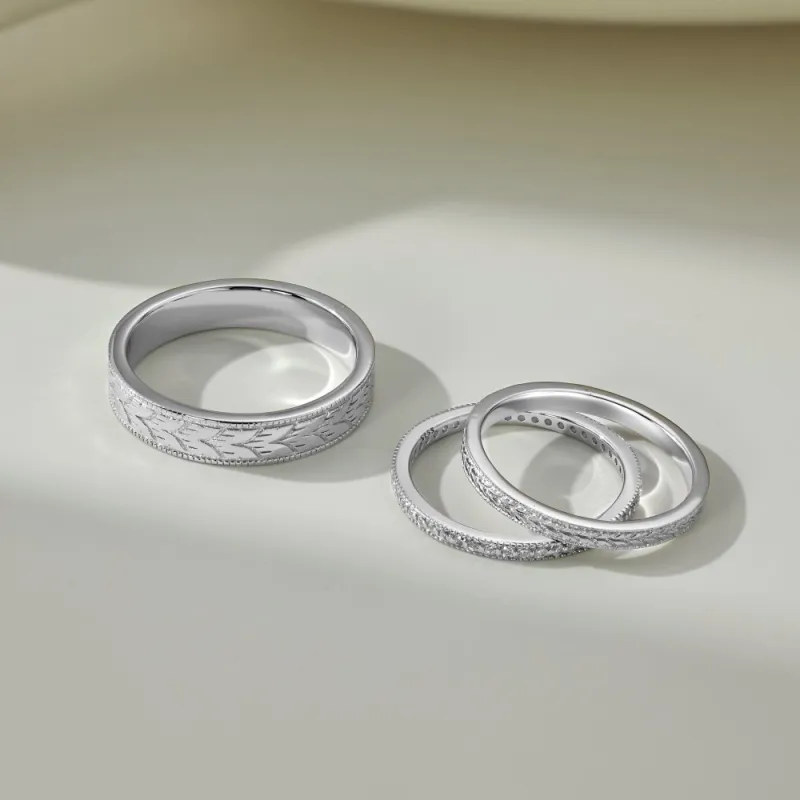 KAILEIFU S925 Silver Rings Unisex Silver-1