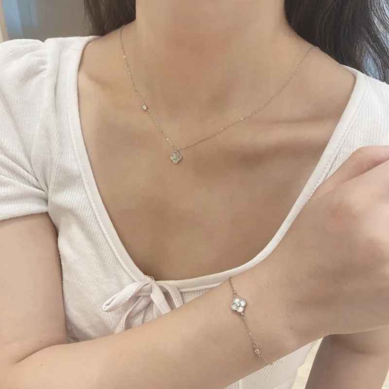 KAILEIFU S925 Silver Necklaces Women's Black/White-3