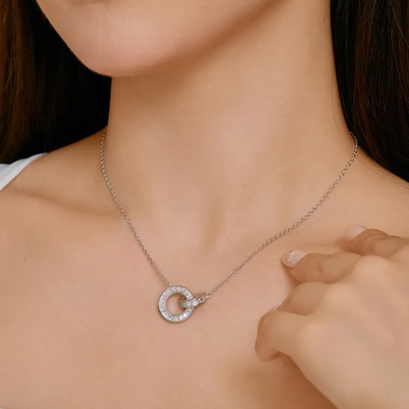 KAILEIFU S925 Silver Necklaces Women's Silver-5