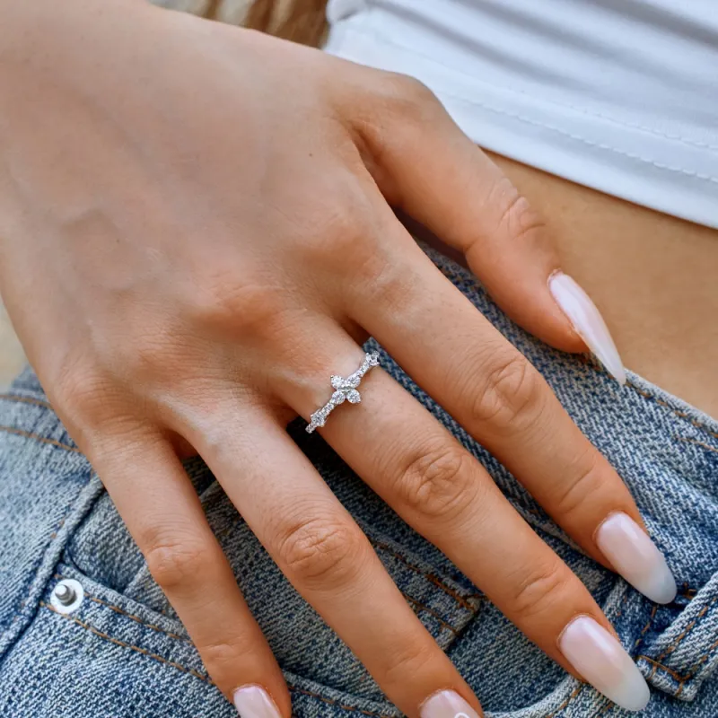 KAILEIFU S925 Silver Rings Women's Silver-6