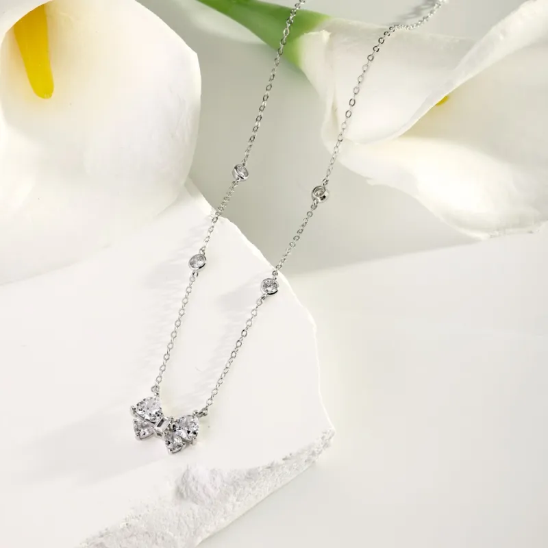 KAILEIFU S925 Silver Necklaces Women's Silver-4