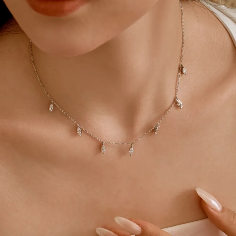 KAILEIFU S925 Silver Necklaces Women's Silver-3