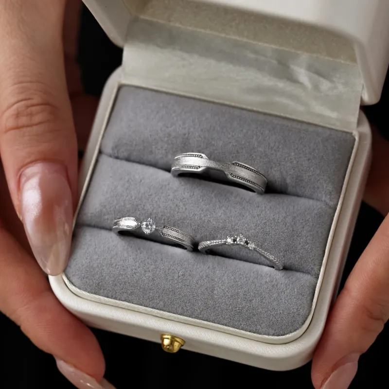 KAILEIFU S925 Silver Rings Unisex Silver-3