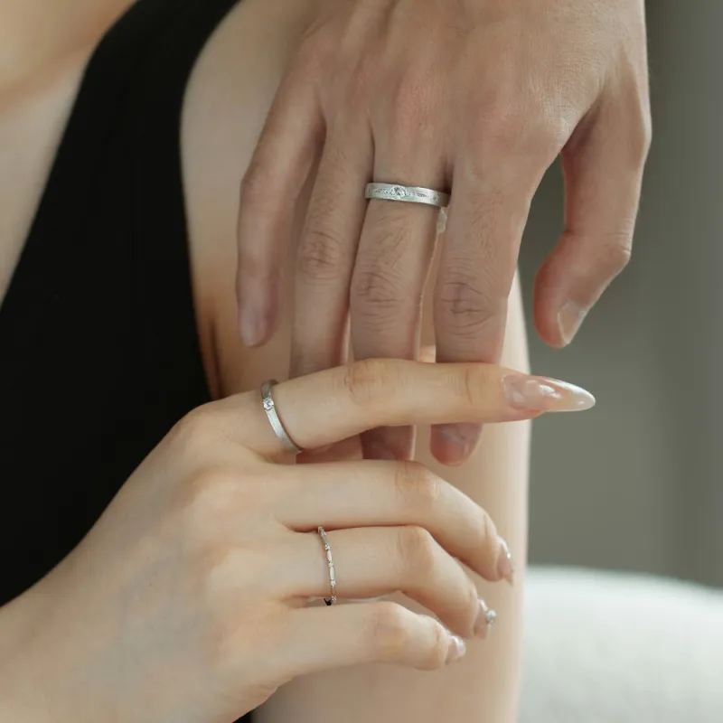 KAILEIFU S925 Silver Rings Unisex Silver-4