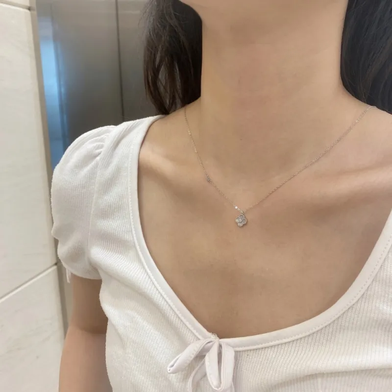 KAILEIFU S925 Silver Necklaces Women's Black/White-2