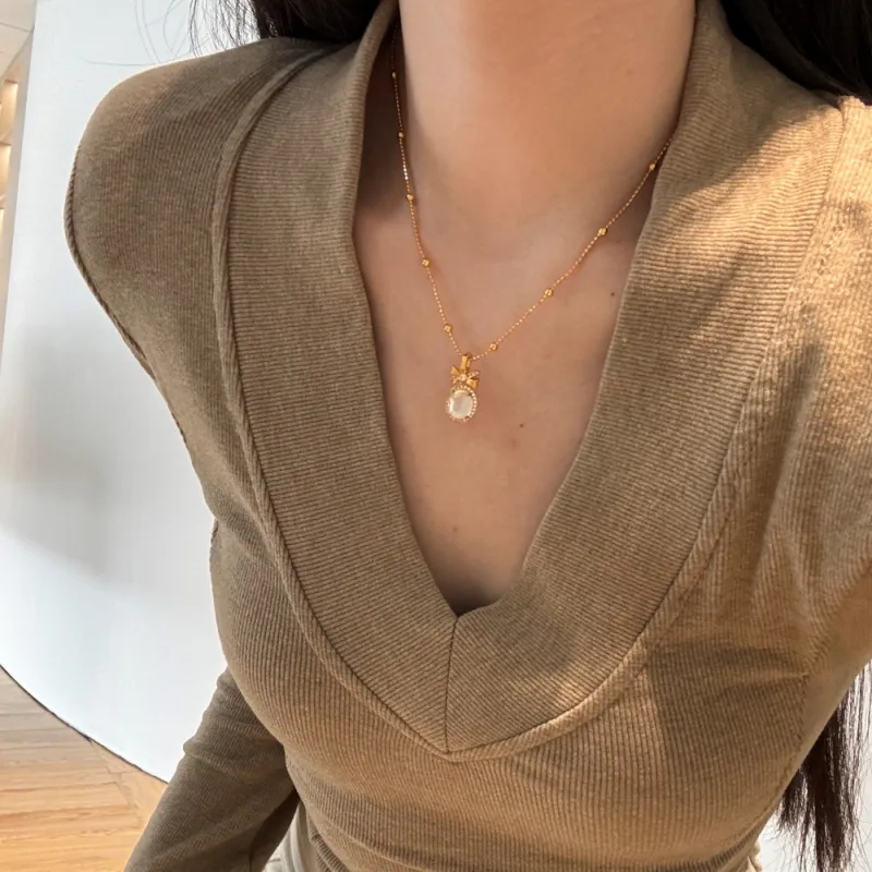 KAILEIFU S925 Silver Necklaces Women's Gold-3