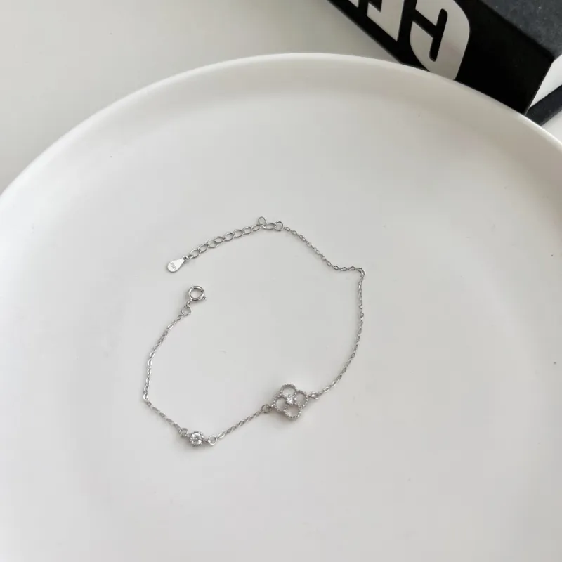 KAILEIFU S925 Silver Bracelets Women's Black/White-2