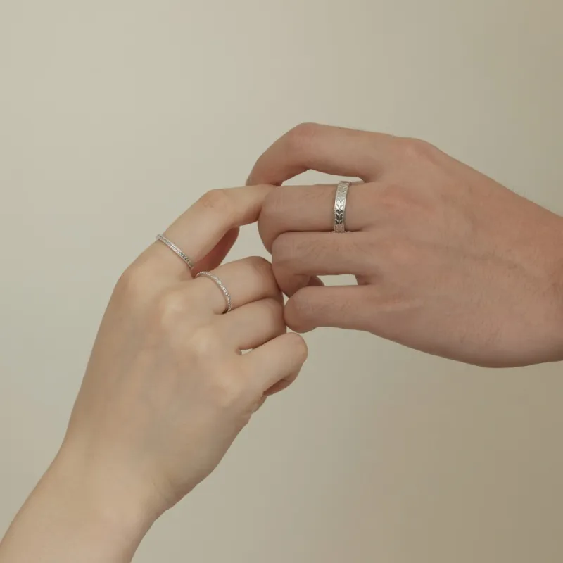 KAILEIFU S925 Silver Rings Unisex Silver-4