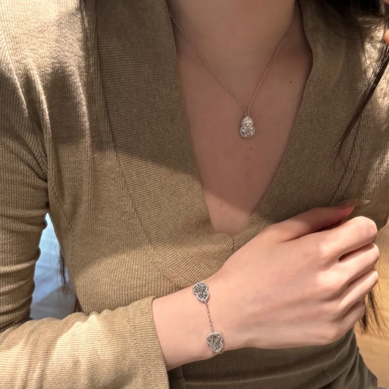 KAILEIFU S925 Silver Necklaces Women's Gold-12