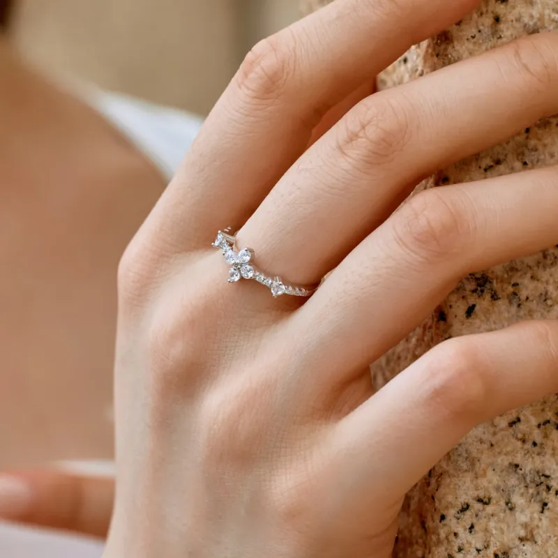 KAILEIFU S925 Silver Rings Women's Silver-4
