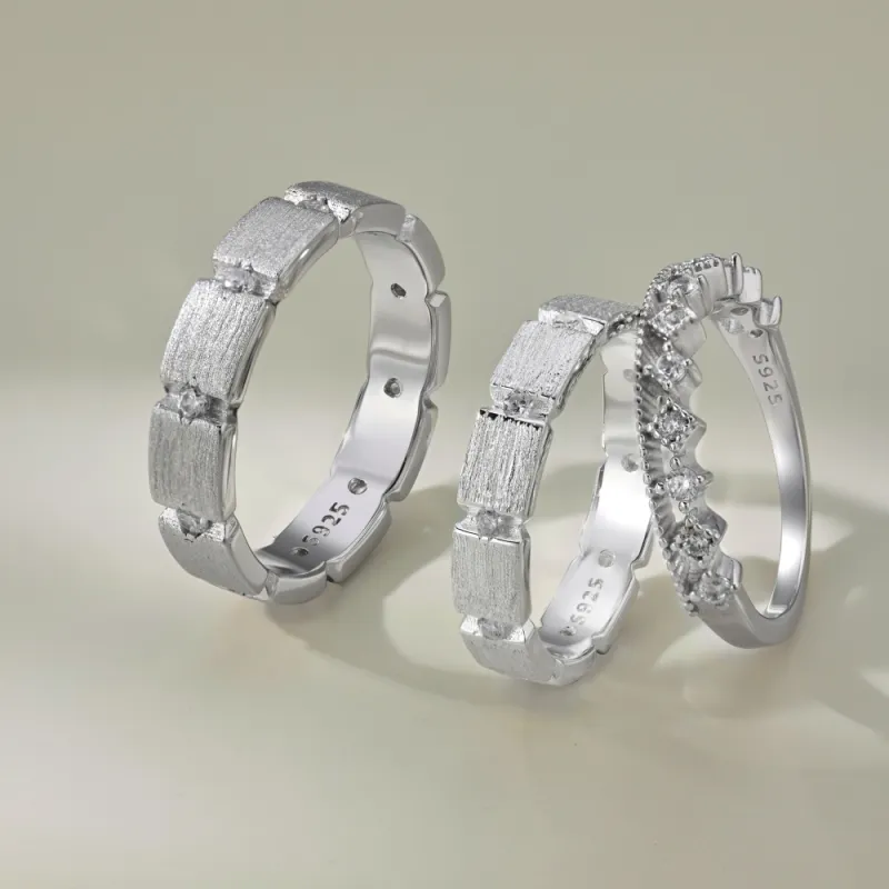 KAILEIFU S925 Silver Rings Unisex Silver-2