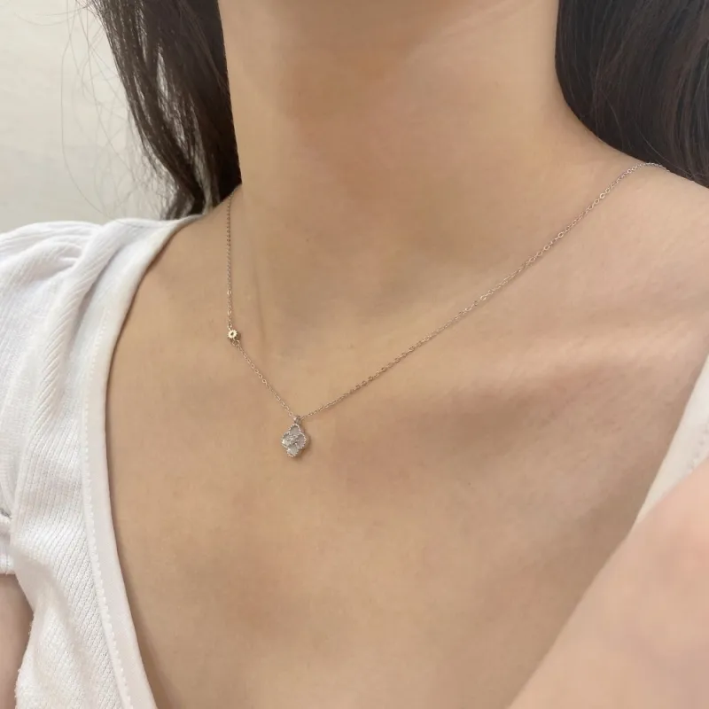 KAILEIFU S925 Silver Necklaces Women's Black/White-4