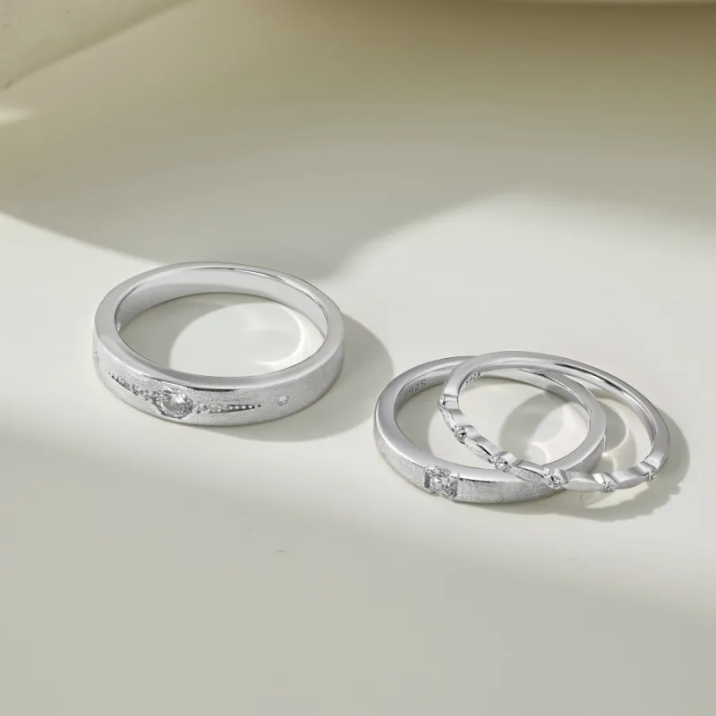 KAILEIFU S925 Silver Rings Unisex Silver-1
