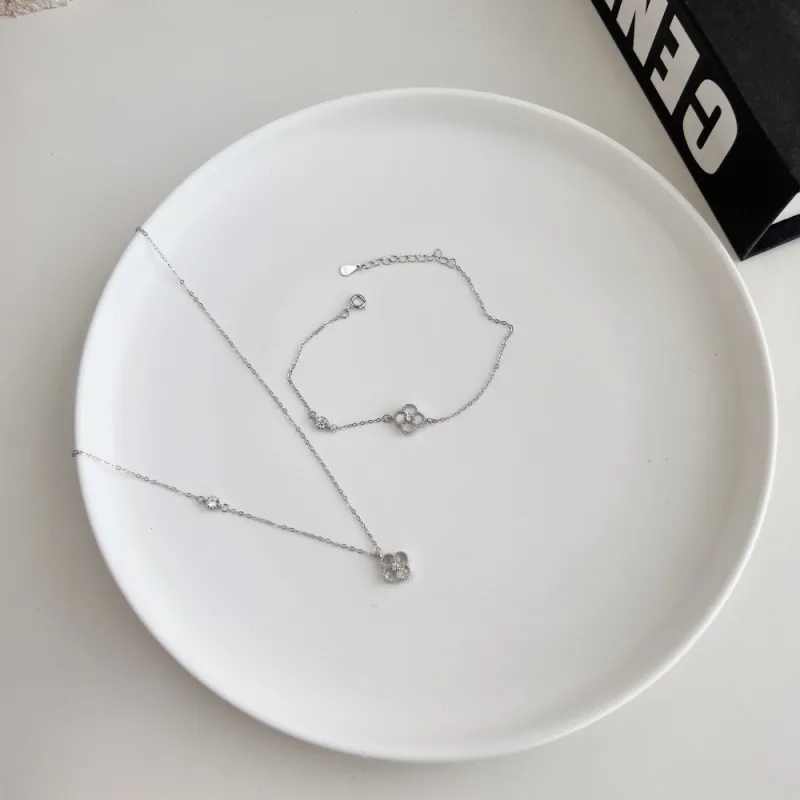 KAILEIFU S925 Silver Necklaces Women's Black/White-1