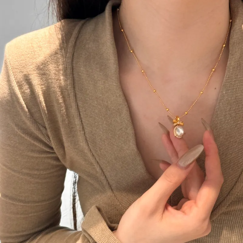 KAILEIFU S925 Silver Necklaces Women's Gold-5