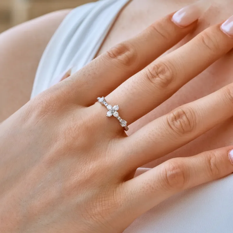KAILEIFU S925 Silver Rings Women's Silver-5