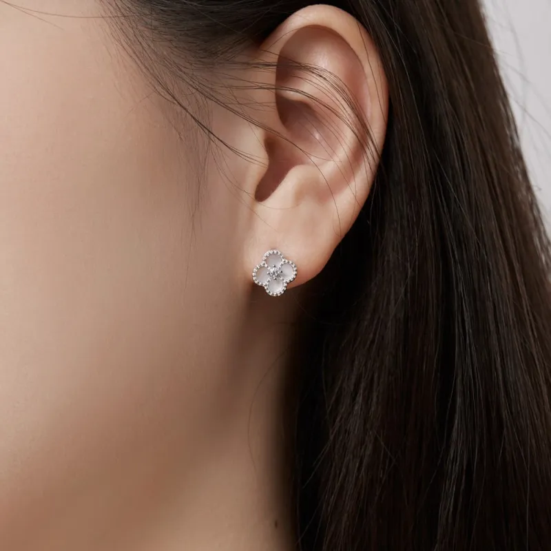 KAILEIFU S925 Silver Stud Earrings Women's Silver-1