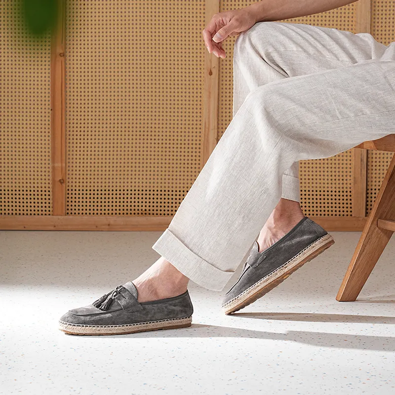 TRUFFAUT Light And Soft Jute Sole Fringe Espadrilles Casual Shoes Men's-5