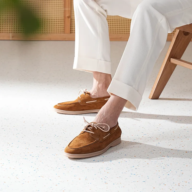 TRUFFAUT Breathable Soft Sole Loafers Boat Shoes Men's-13