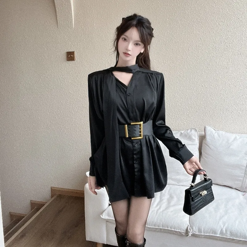 Icicofficial Long Sleeved Dresses Women's-8