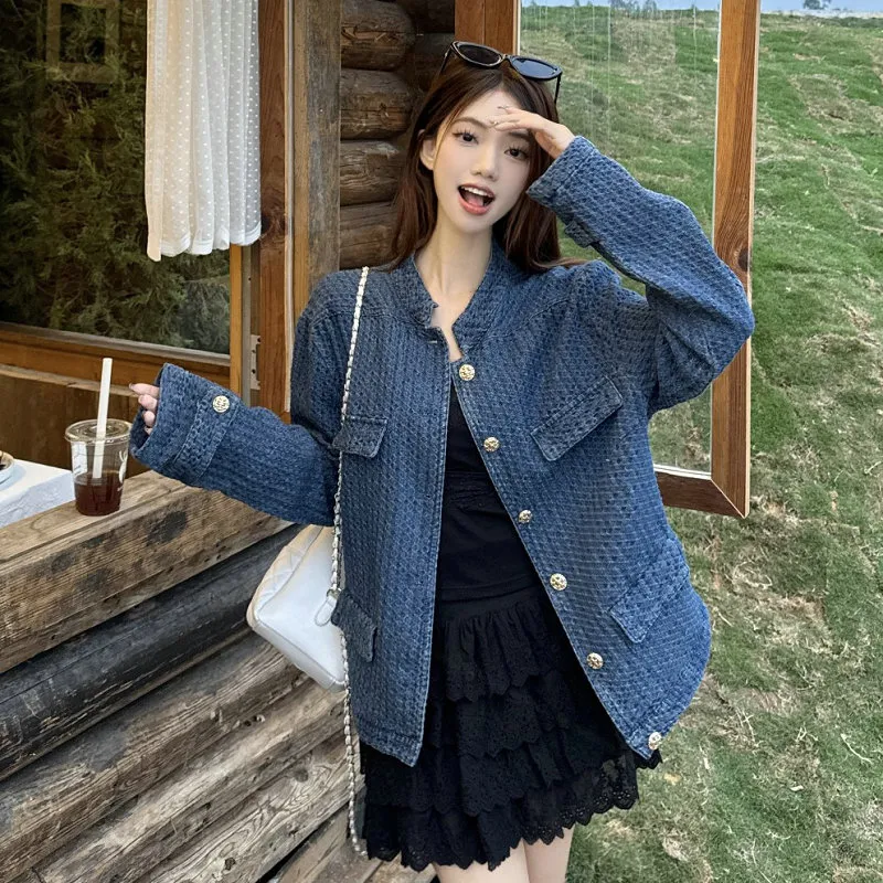 Icicofficial Denim Jacket Women's Washed Blue-5