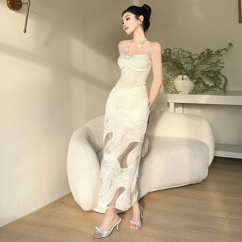 Icicofficial Slip Dress Women's White-6