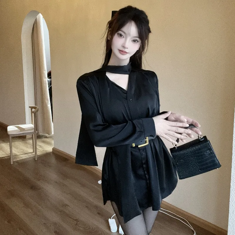 Icicofficial Long Sleeved Dresses Women's-7