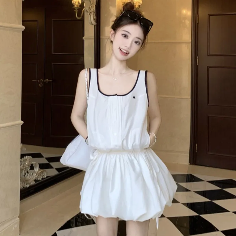 Icicofficial Sleeveless Dress Women's White-2