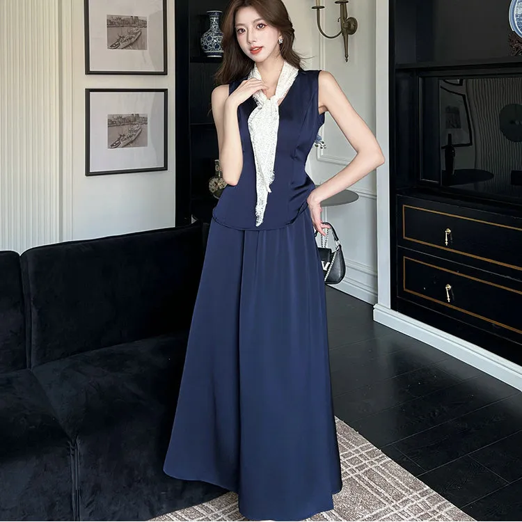 Icicofficial Skirt Set Women's Blue-3