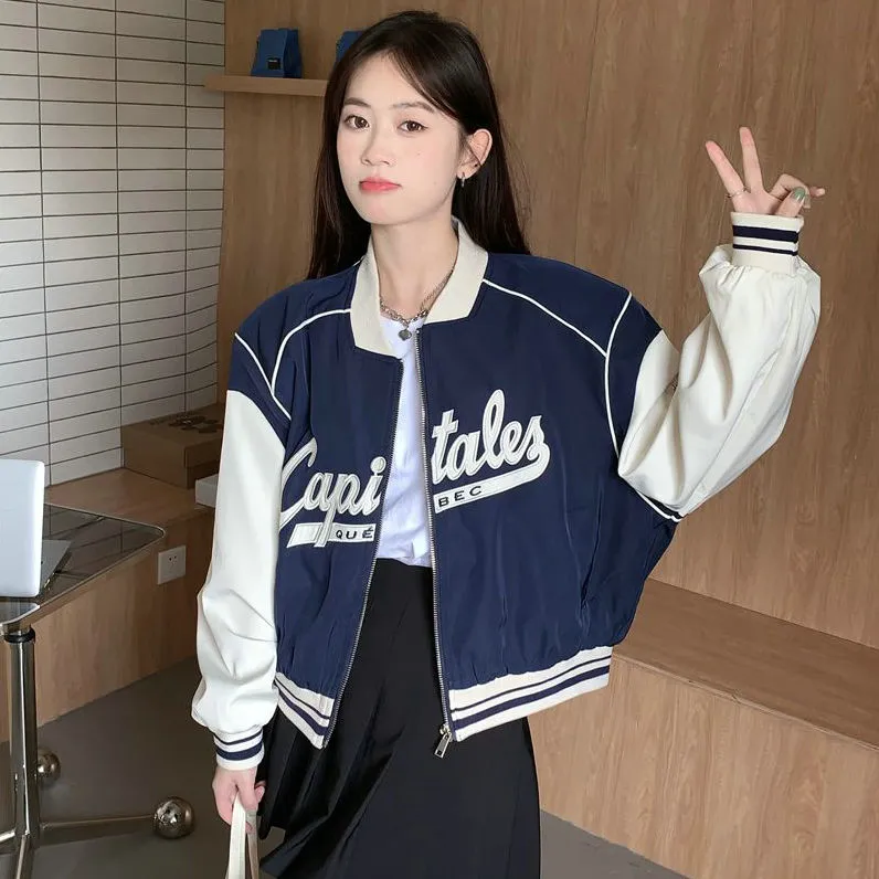Icicofficial Baseball Jacket Women's Navy Blue-2