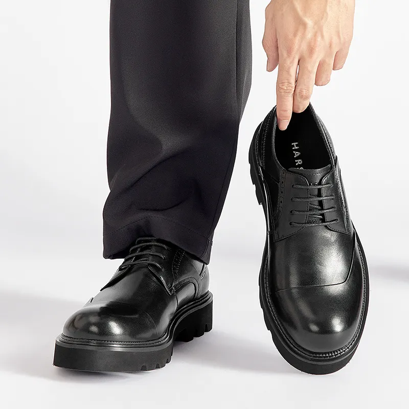 HARSON Derby Casual Shoes Men's Black-6