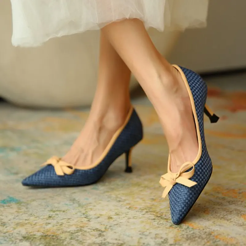 MCKP High Heels Women's Black/Blue/Apricot/Gray-6