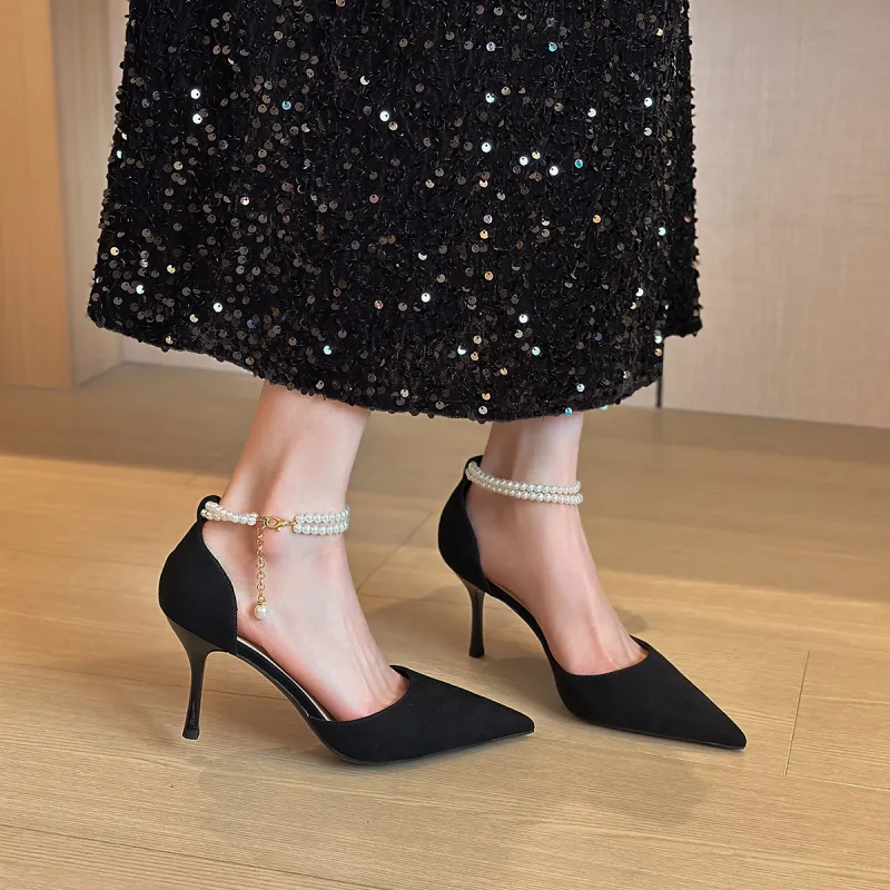 MCKP Slim Heel High Heels Women's Black-4