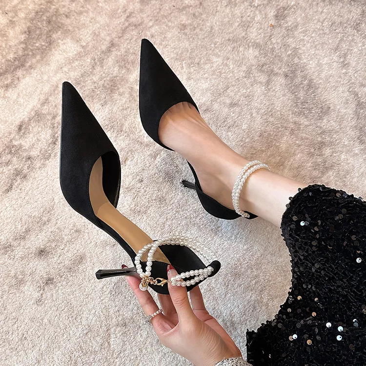 MCKP Slim Heel High Heels Women's Black-1