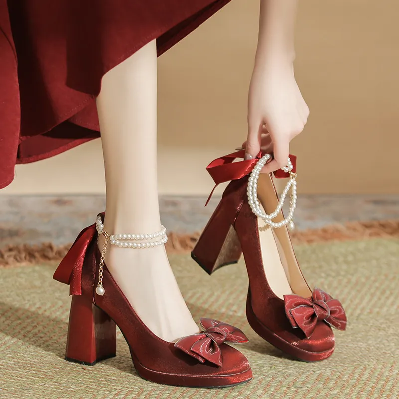 MCKP Chunky Heel High Heels 7cm Women's-2