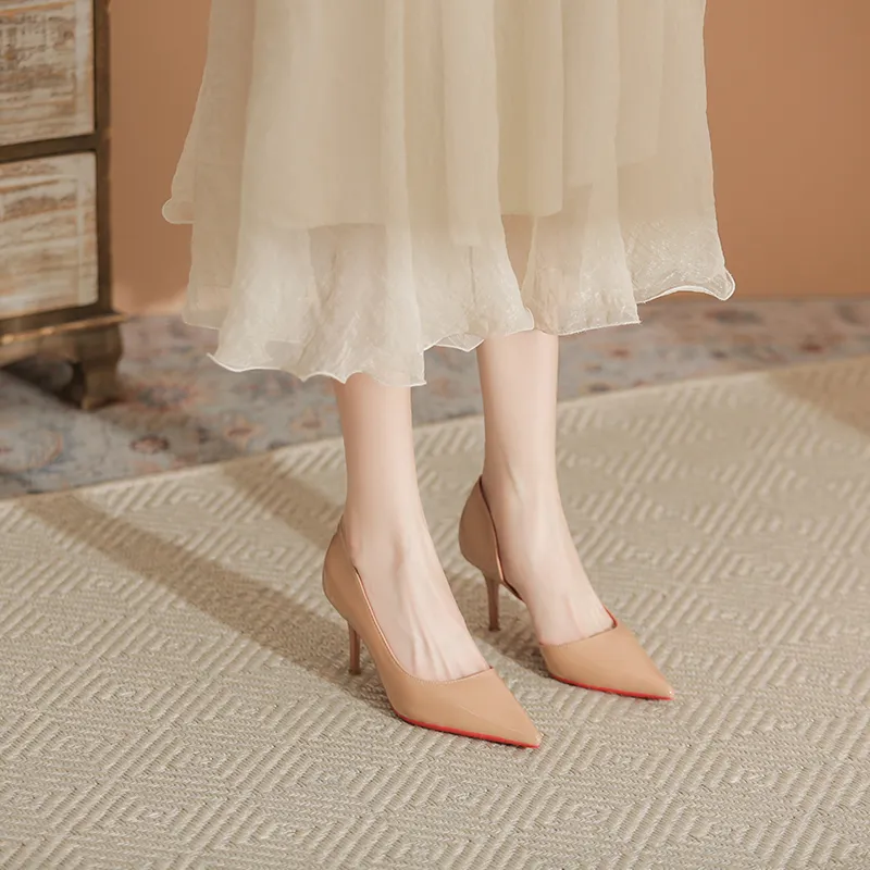 MCKP Slim Heel High Heels 7cm Women's Nude-4