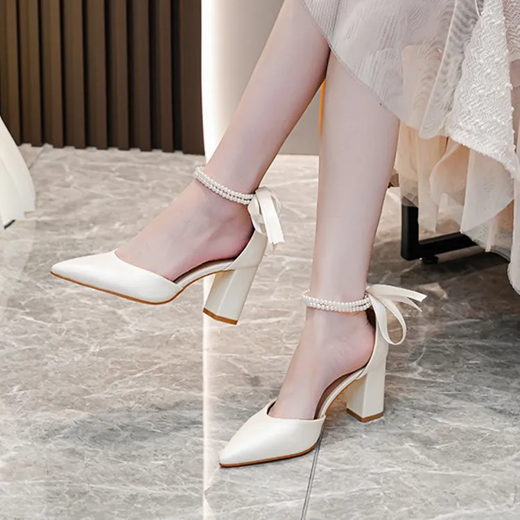 MCKP Chunky Heel High Heels 8cm Women's-2
