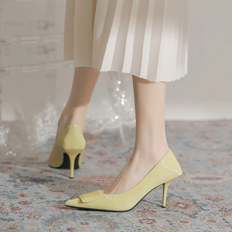 MCKP High Heels Women's Sapphire Green/Light Yellow/Cream White-5