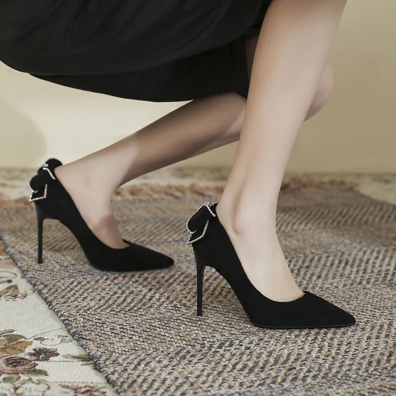 MCKP Slim Heel High Heels 6cm Women's Black-6