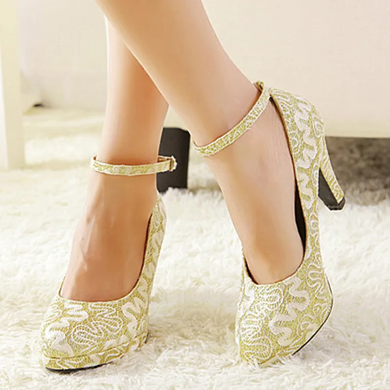 MCKP Chunky Heel High Heels Women's-5