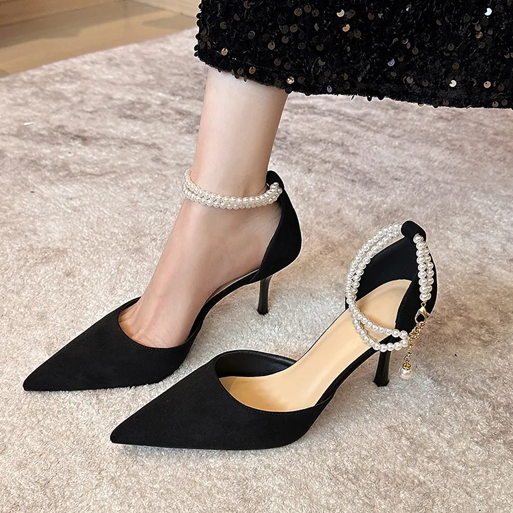 MCKP Slim Heel High Heels Women's Black-2