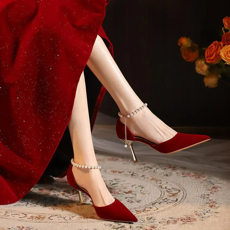 MCKP High Heels Women's Burgundy-4