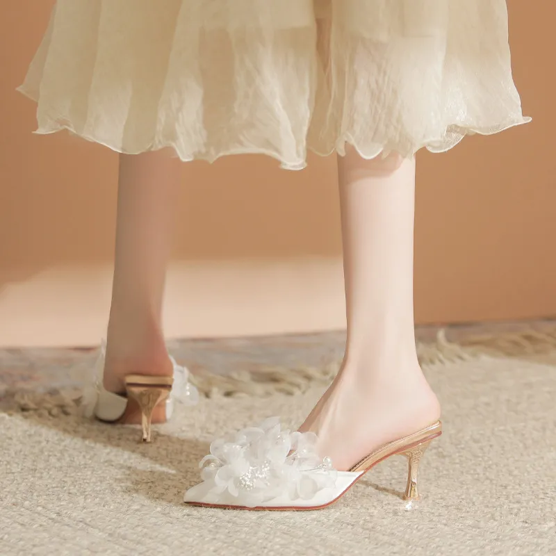 MCKP Abrasion Resistant Closed Toe Slippers Women's White-2