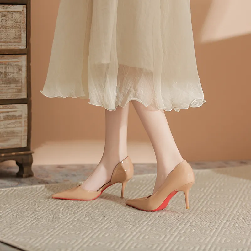 MCKP Slim Heel High Heels 7cm Women's Nude-3