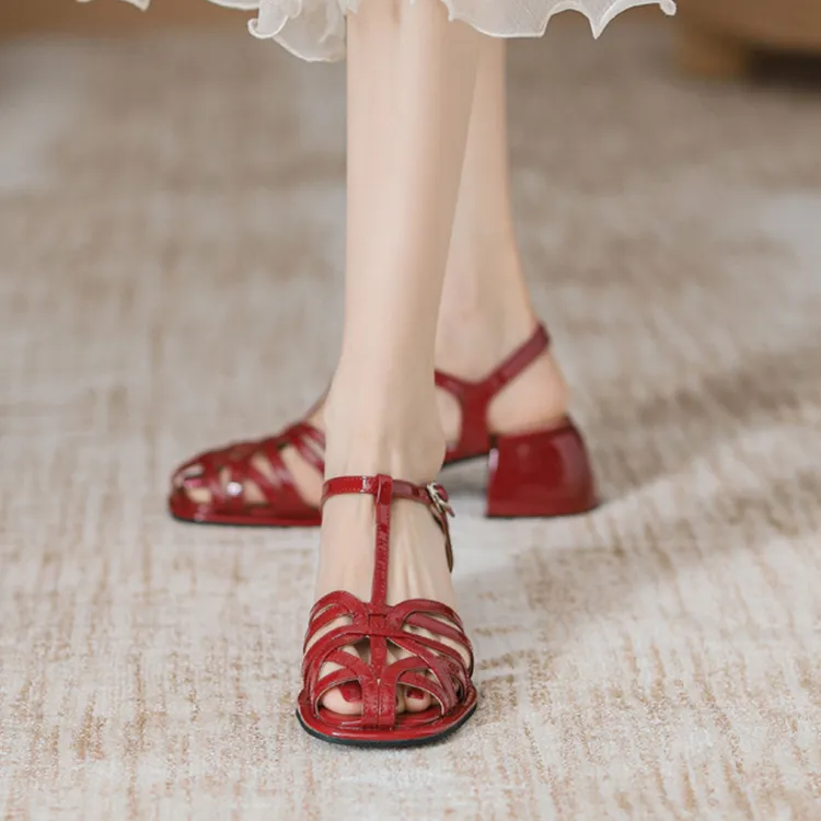 MCKP Casual Single Shoes Women's Burgundy-1