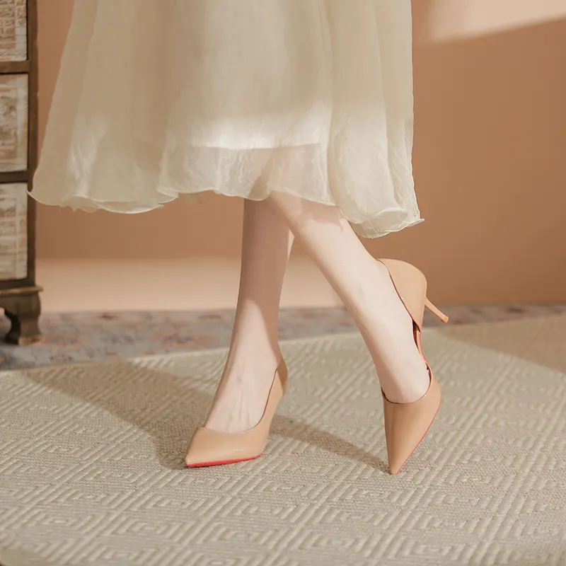 MCKP Slim Heel High Heels 7cm Women's Nude-2