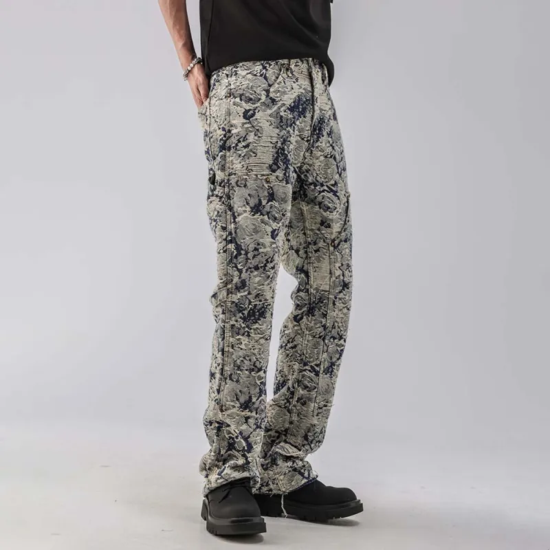 PAINT STAIN Jeans Unisex Jacquard Blue-13